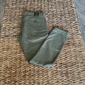 J. Crew Factory Green Chino Khakis Flat Front